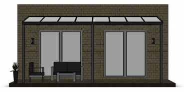 Preview: Überdachung mit VSG 8,76 mm matt, 6 x 3 m